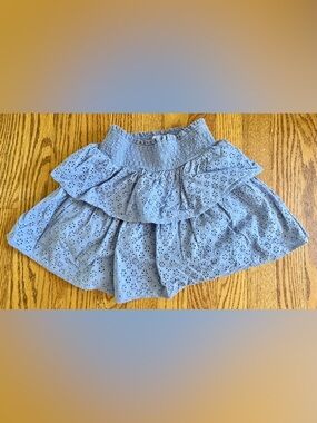 The Beaufort Bonnet Company Light Blue Eyelet Tiered Skirt